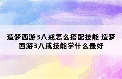 造梦西游3八戒怎么搭配技能 造梦西游3八戒技能学什么最好